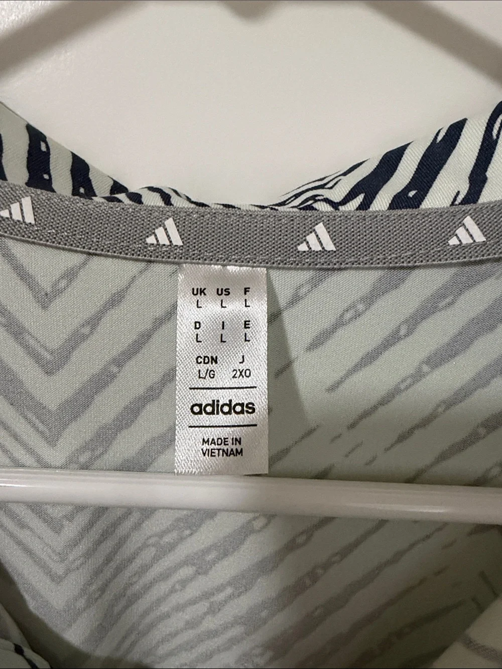 adidas Men's Mint Green & Black Patterned Polo